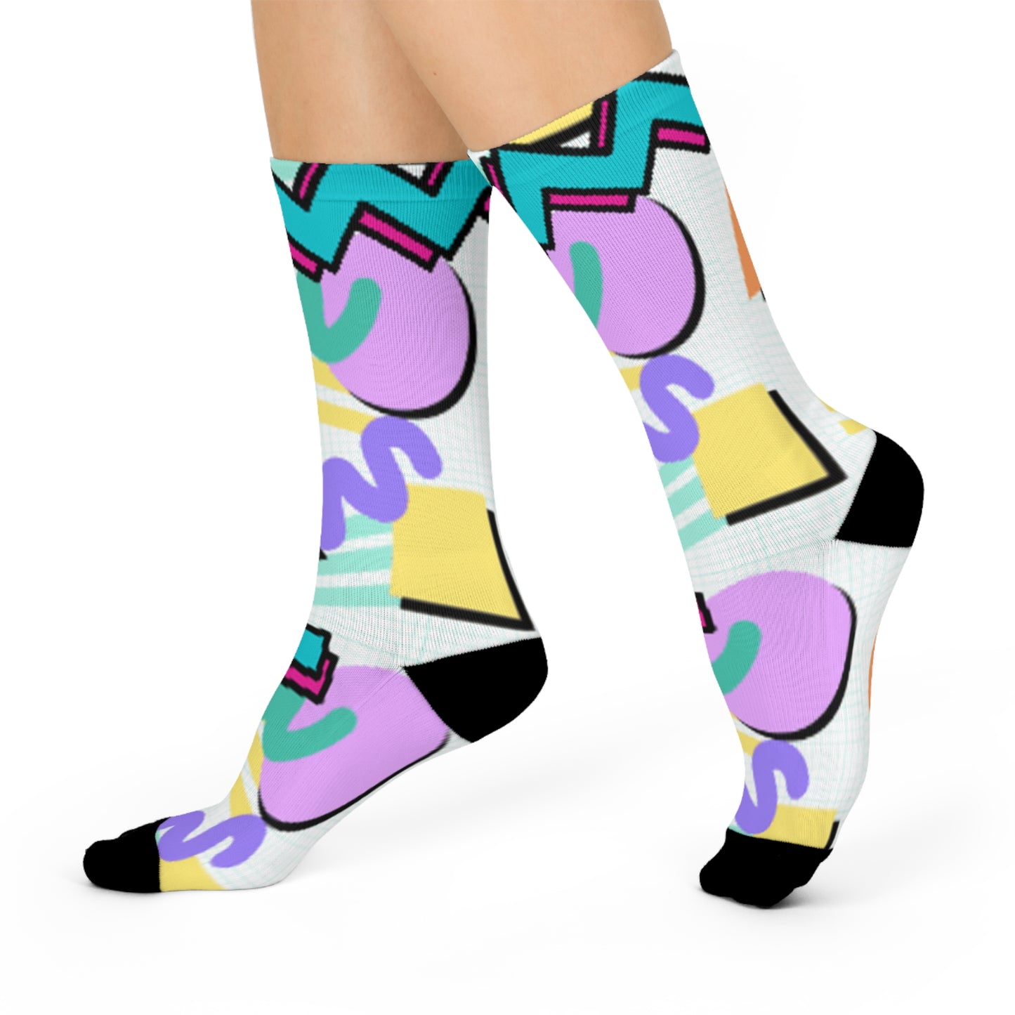 80's/90's Pattern Cushioned Crew Socks