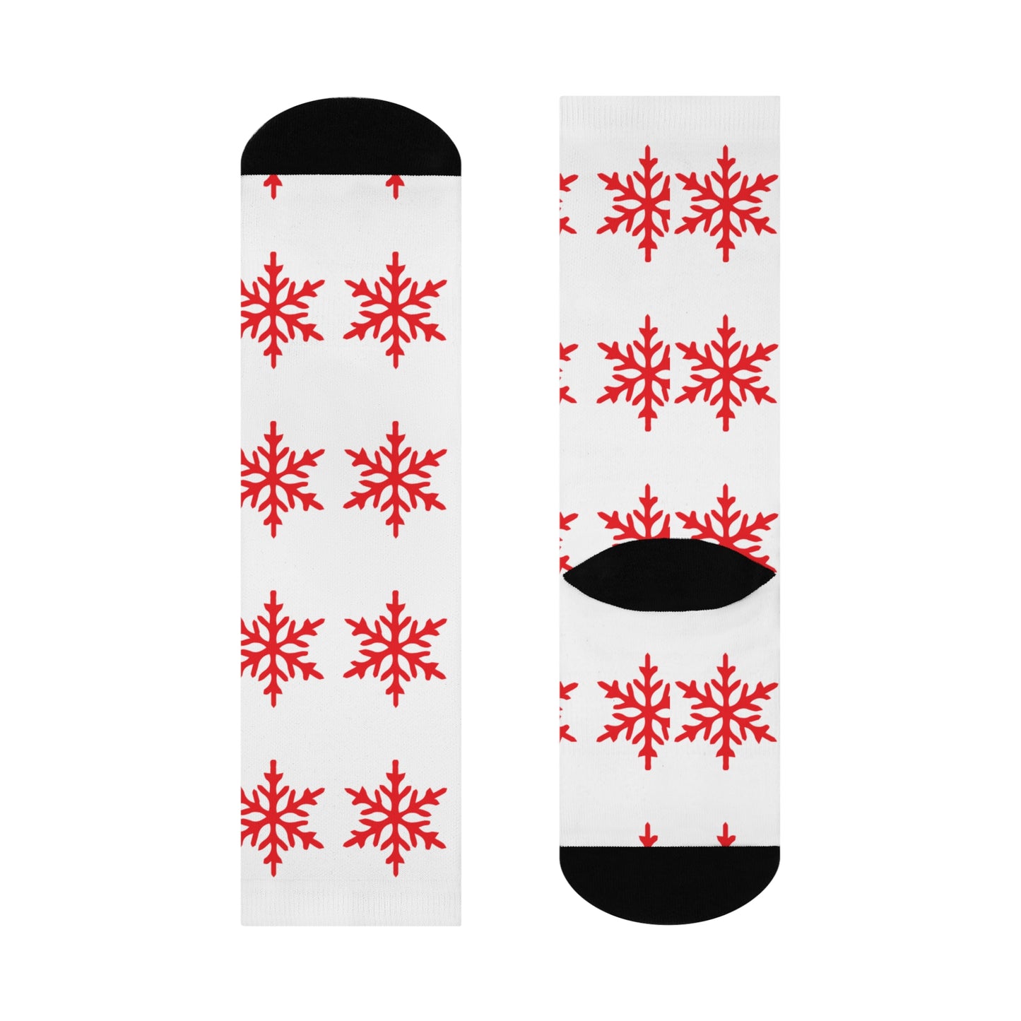 Red Snowflake Christmas Cushioned Crew Socks