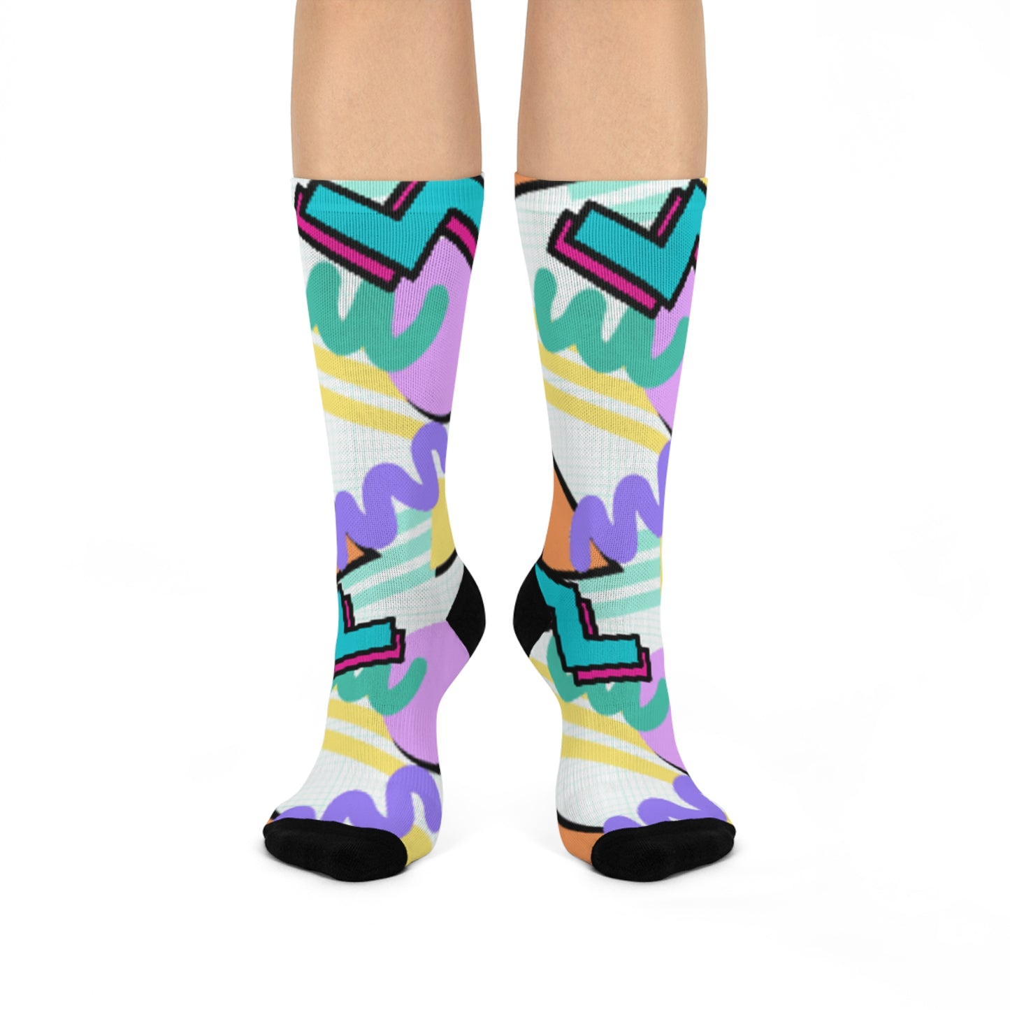 80's/90's Pattern Cushioned Crew Socks