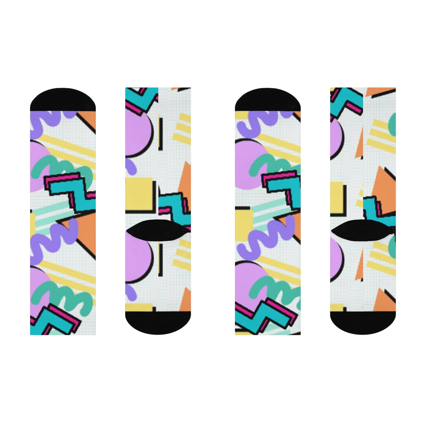 80's/90's Pattern Cushioned Crew Socks