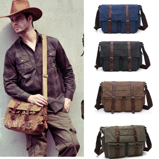 Canvas Leather Messenger Bags I AM LEGEND Will Smith Big Satchel Shoulder Bags Male Laptop Briefcase Travel Handbag